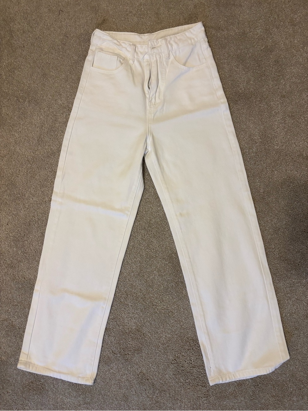 White Casual Straight-Leg Pants